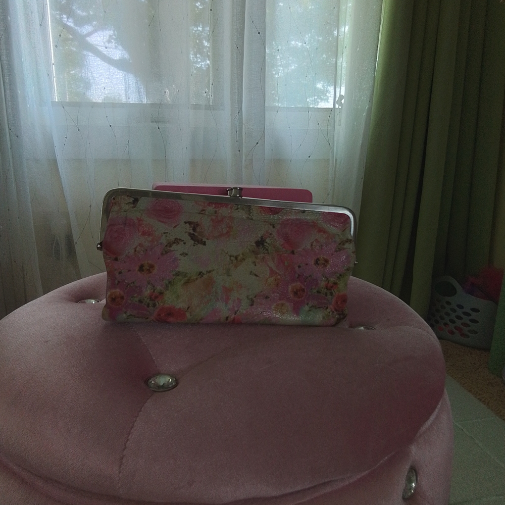 HOBO Floral Pink and Cream Clutch